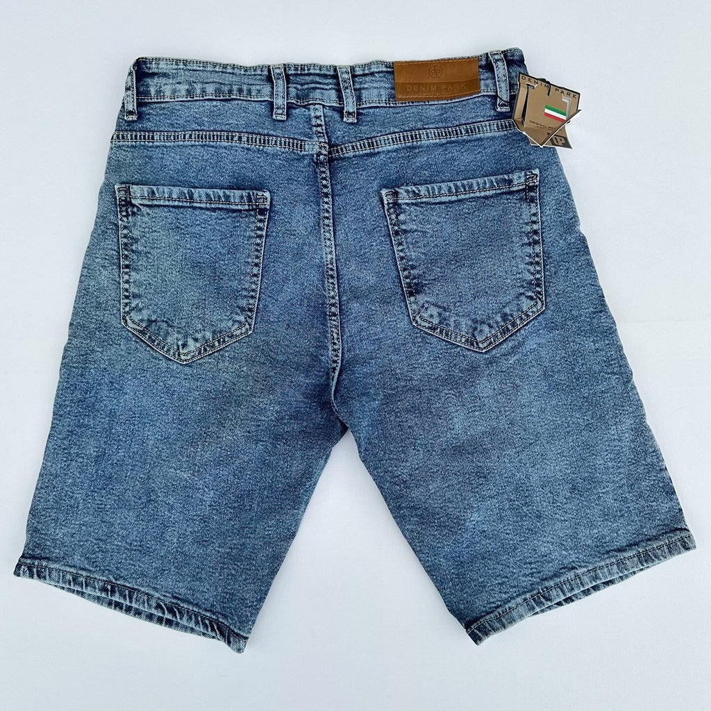 Blugi Scurti Denim Slim-Fit Albastru
