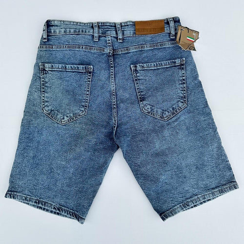 Blugi Scurti Denim Slim-Fit Albastru