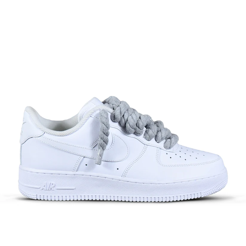Pantofi Sport Nike Air Force 1 Low Custom Rope Laces Grey