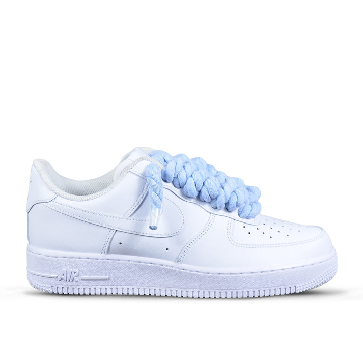 Pantofi Sport Nike Air Force 1 Low Custom Rope Laces Baby-blue