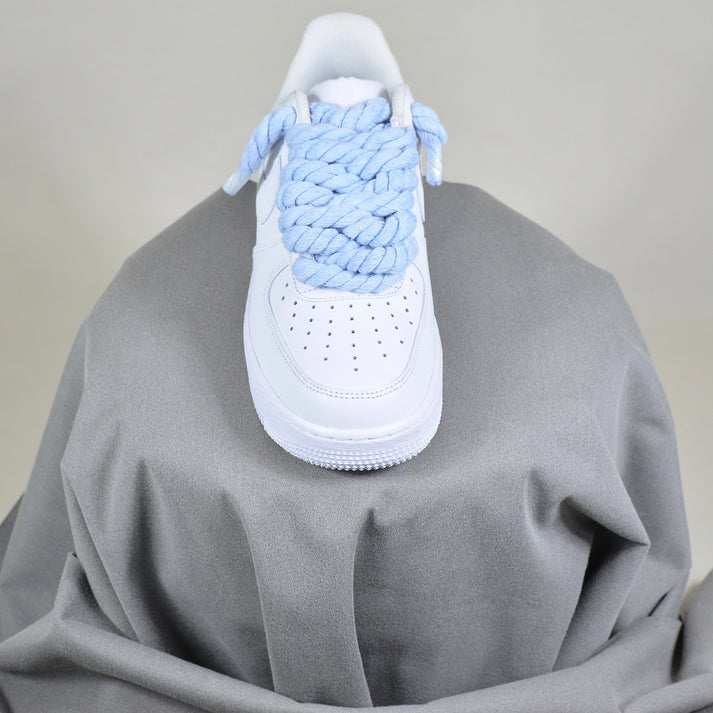 Pantofi Sport Nike Air Force 1 Low Custom Rope Laces Baby-blue