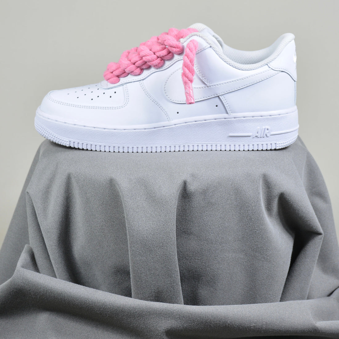 Pantofi Sport Nike Air Force 1 Low Custom Rope Laces Pink