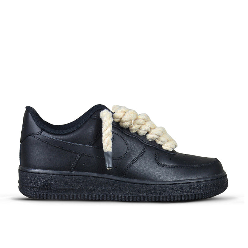 Pantofi Sport Nike Air Force 1 Low Custom Rope Laces Bej Black