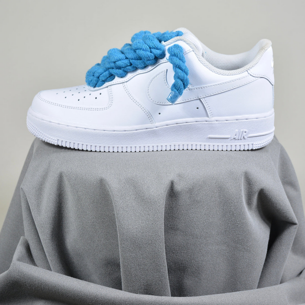 Pantofi Sport Nike Air Force 1 Low Custom Rope Laces Sky-blue