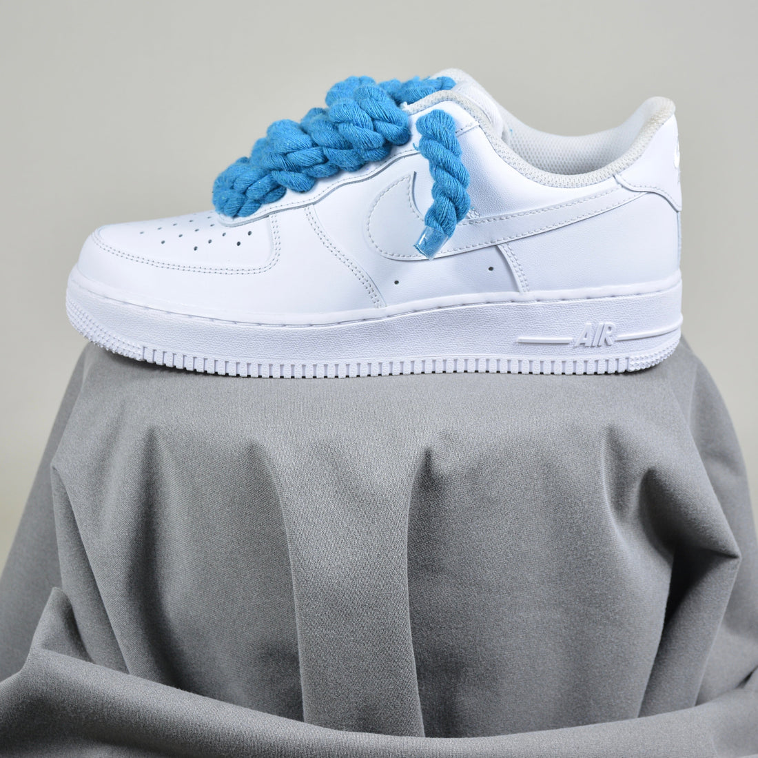Pantofi Sport Nike Air Force 1 Low Custom Rope Laces Sky-blue