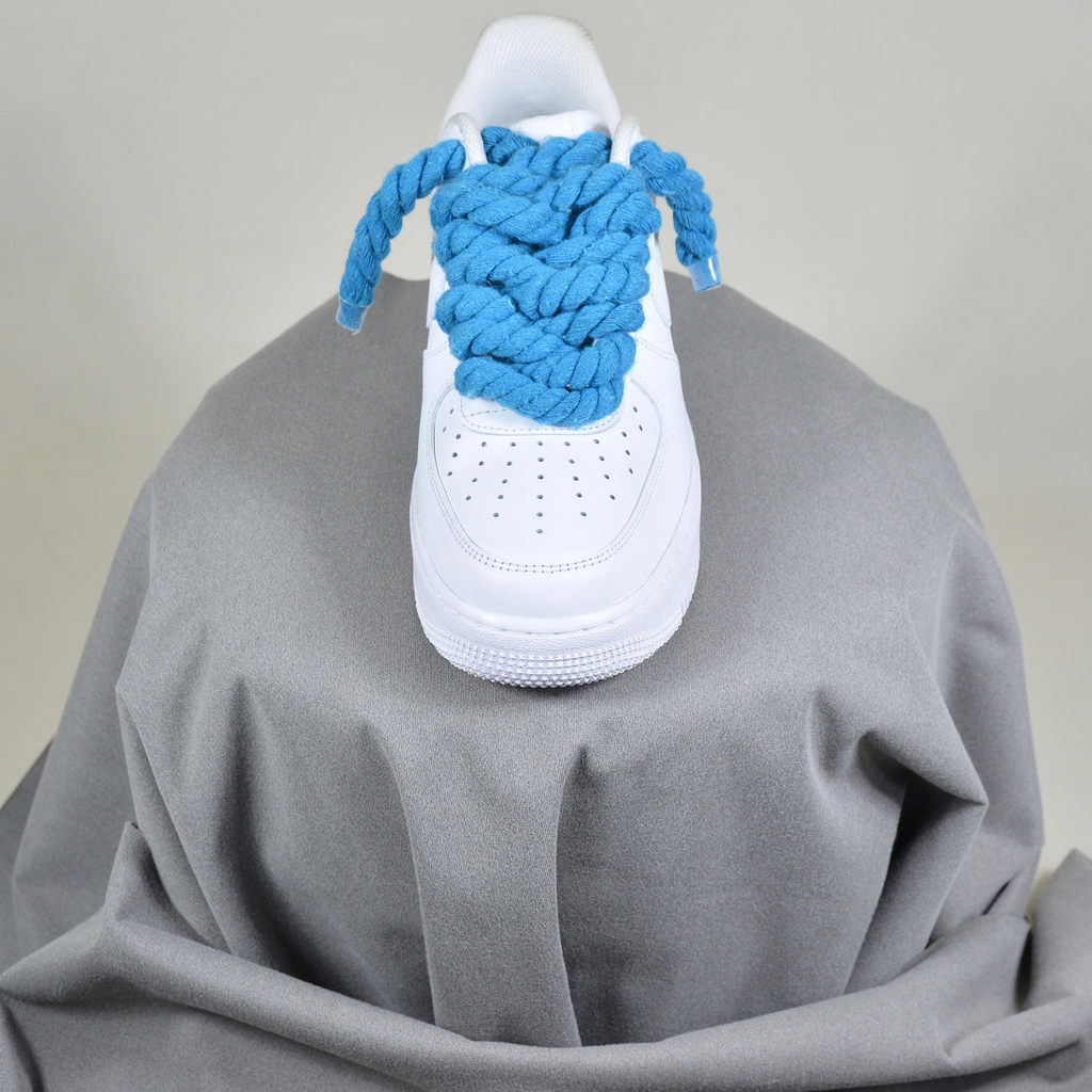 Pantofi Sport Nike Air Force 1 Low Custom Rope Laces Sky-blue