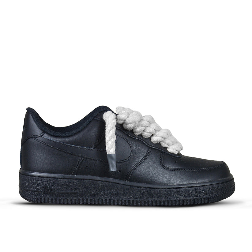 Pantofi Sport Nike Air Force 1 Low Black Rope Laces White