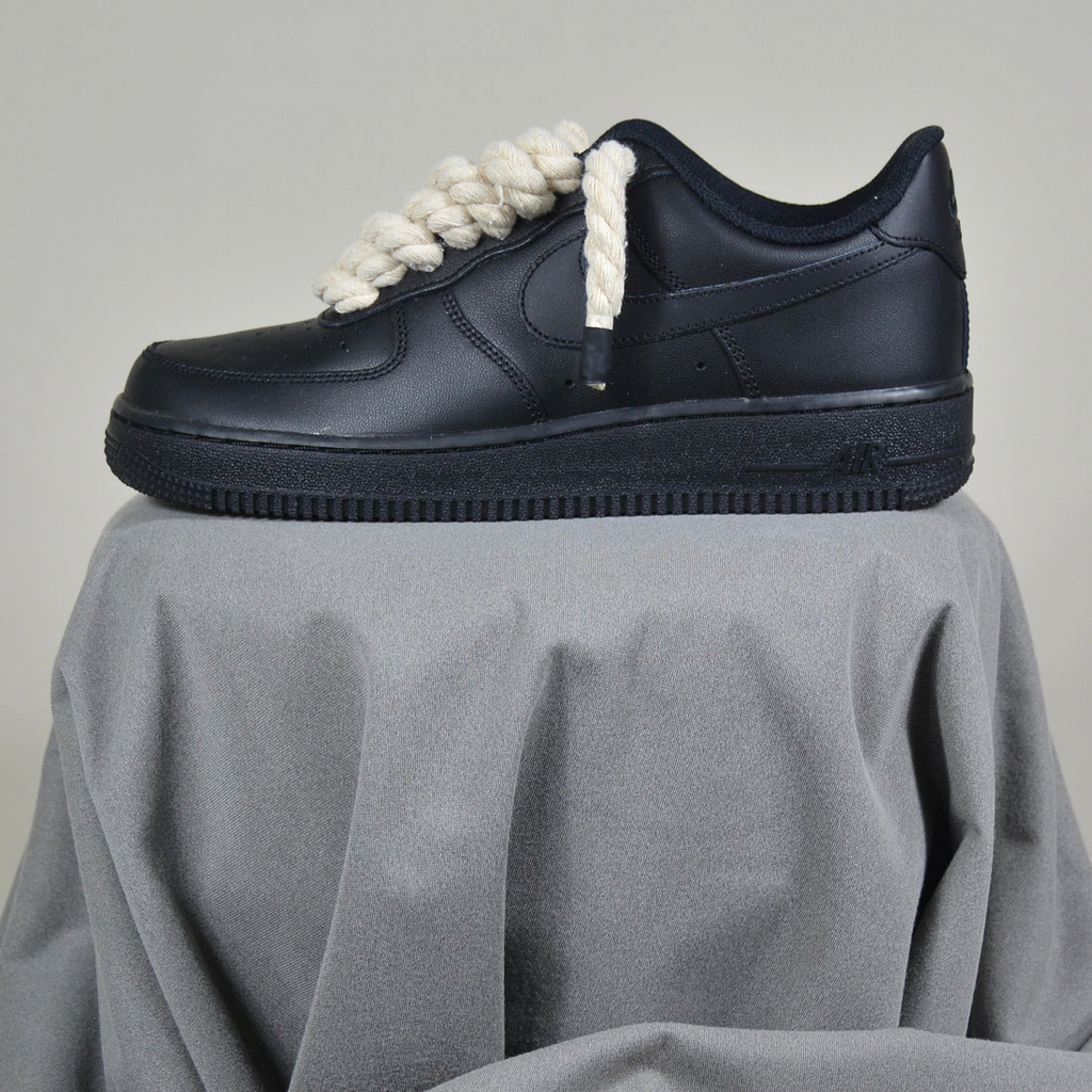 Pantofi Sport Nike Air Force 1 Low Custom Rope Laces Bej Black