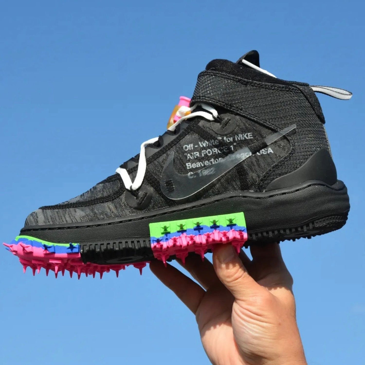 Pantofi Sport Nike Air Force 1 Mid x Off-White Black Negru