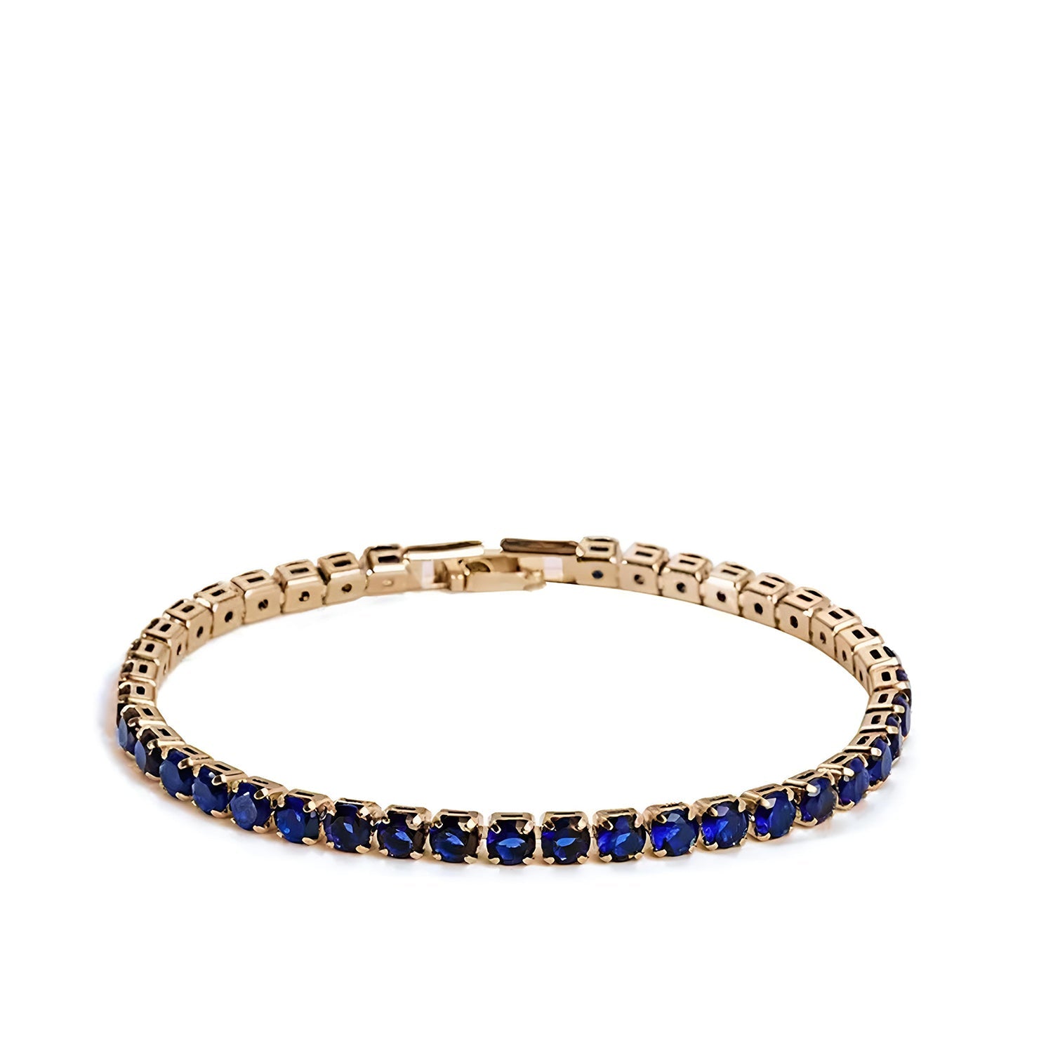 Bratara Tennis Golden Blue Piatra Rotunda