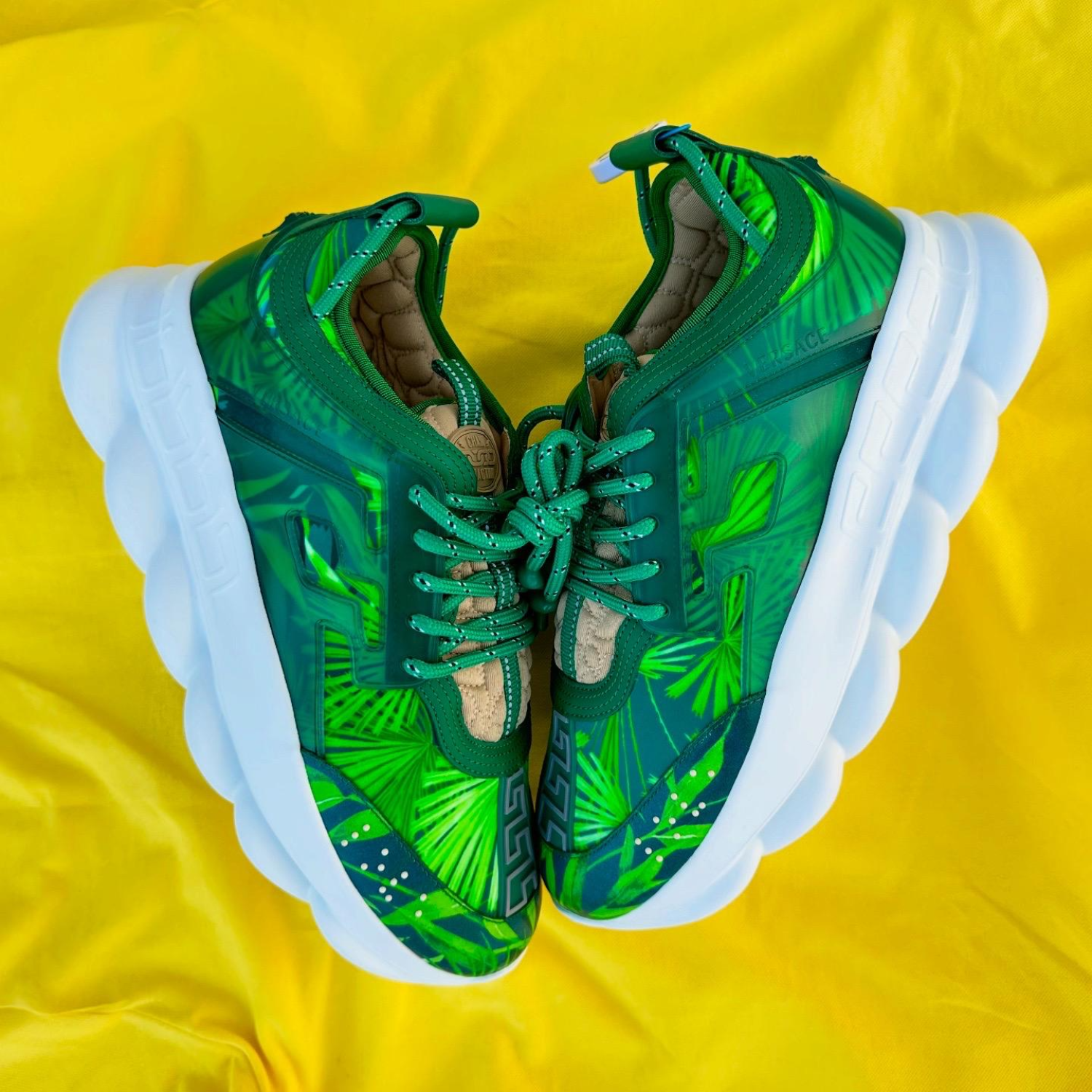 Pantofi Sport Versace Chain Reaction Concepts JLO 2000 Jungle Tropical Green-Emerald