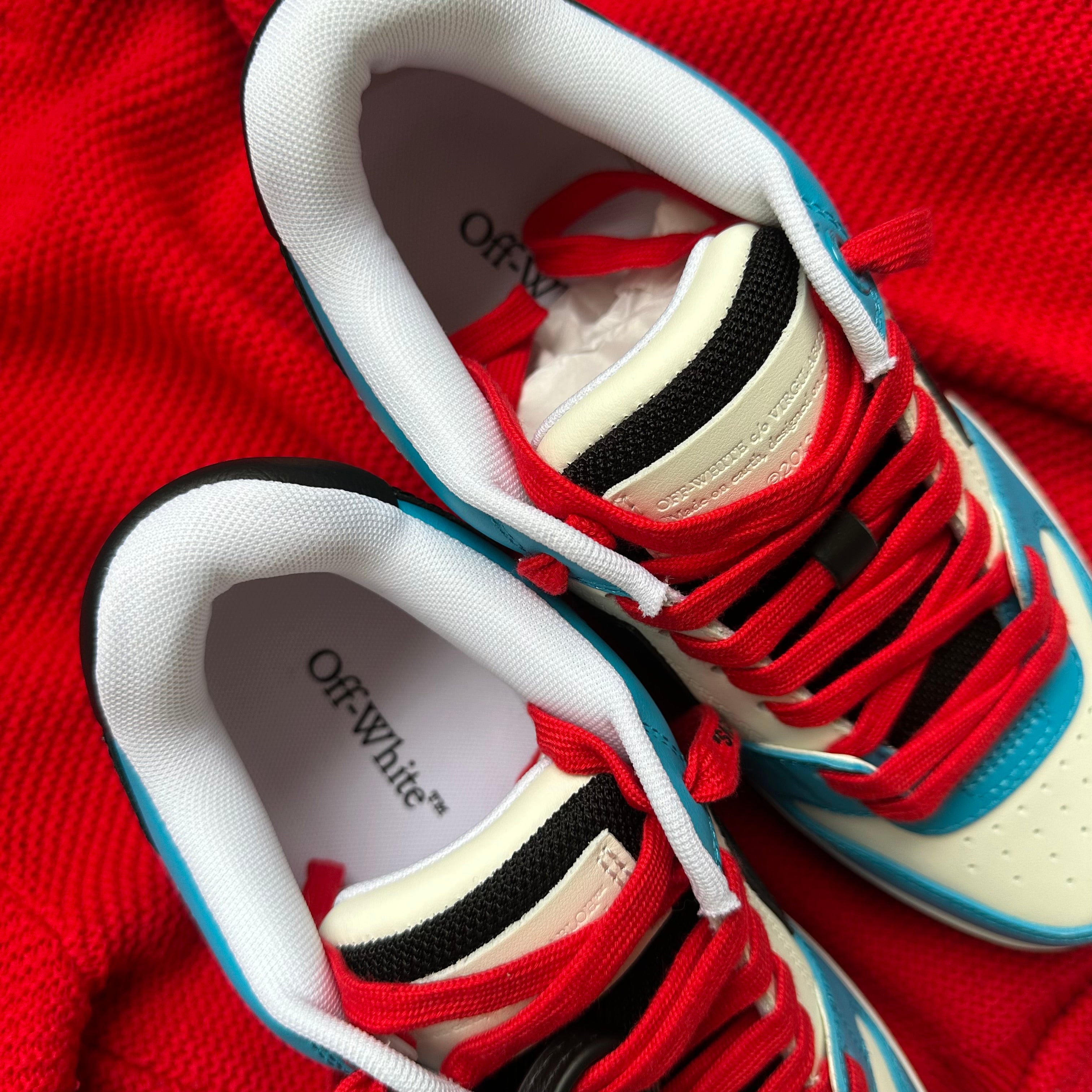 Pantofi Sport Off-White Out Of Office Low White Arctic Blue Red OMIA189S23LEA0014510