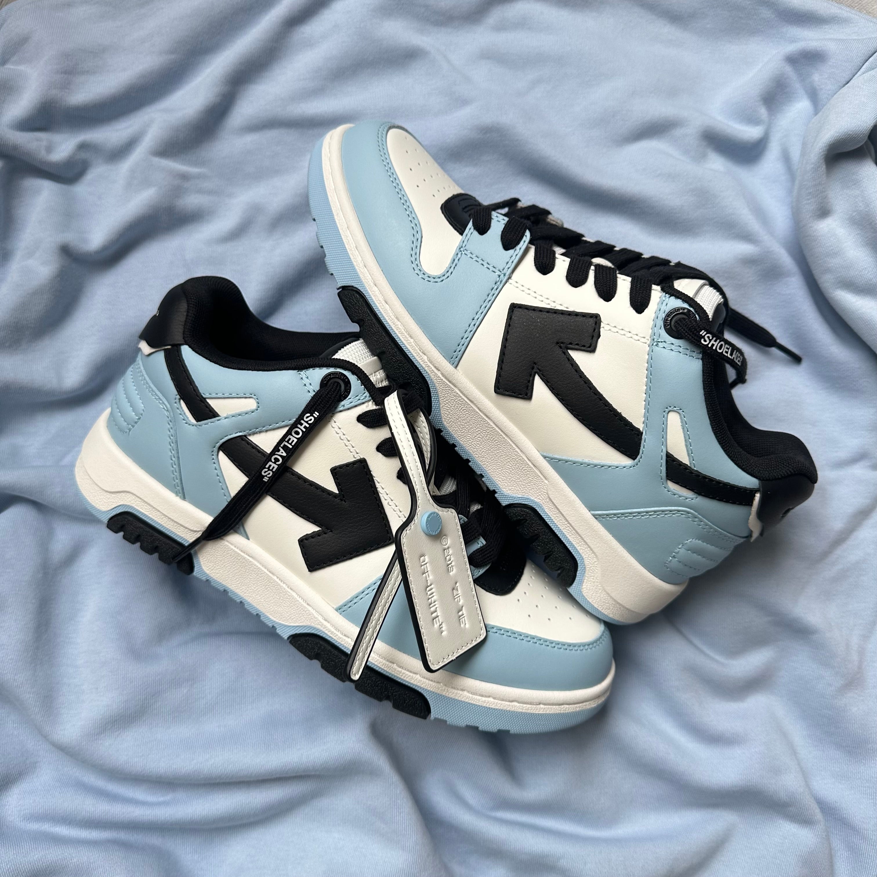 Pantofi Sport Off-White Out Of Office Low Light Blue Black OMIA189F24LEA0054010