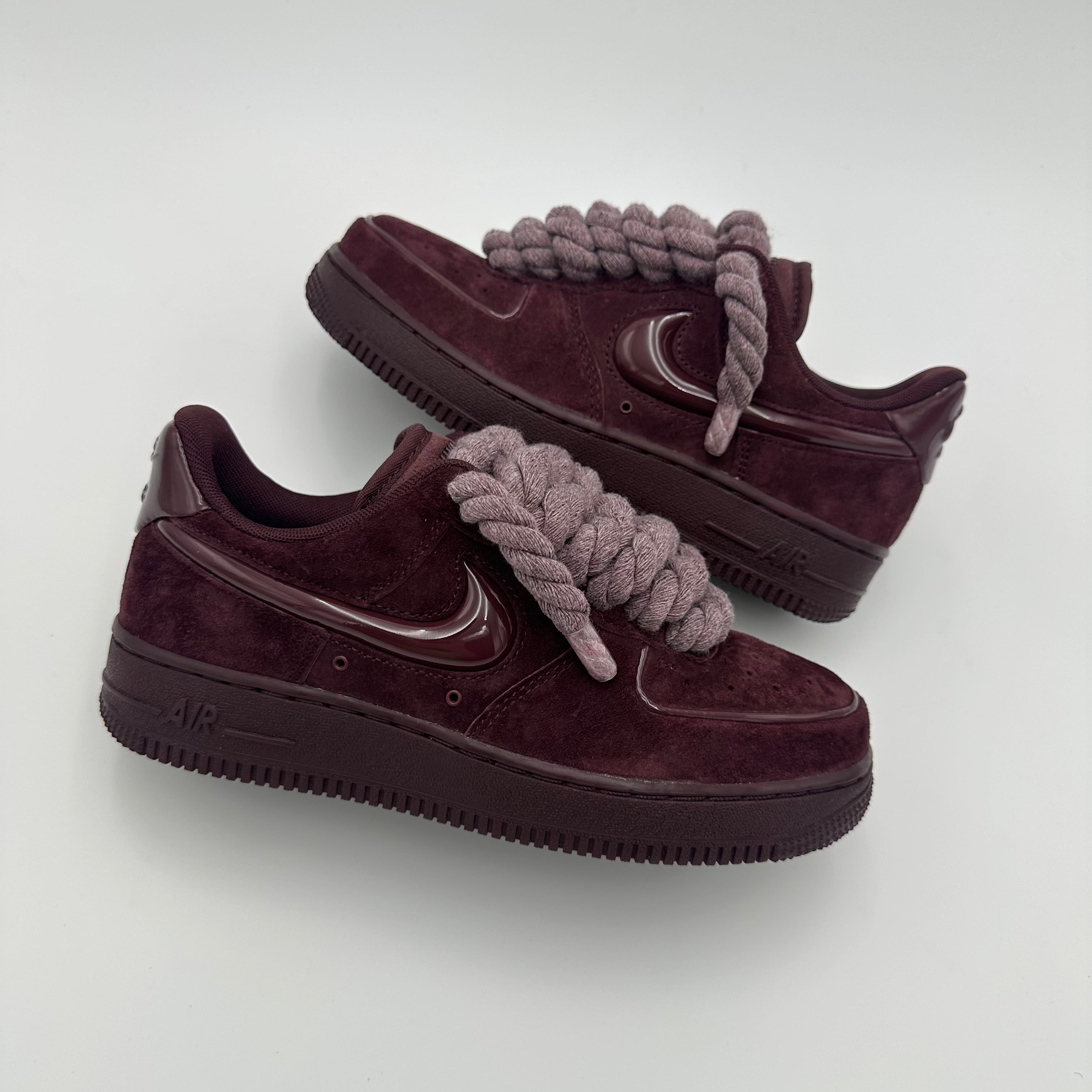 Pantofi Sport Nike Air Force 1 Low Custom Rope Laces Burgundy Crush HV4406-600