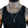 Colier cu Cruce Iced Out Argintiu Zirconiu