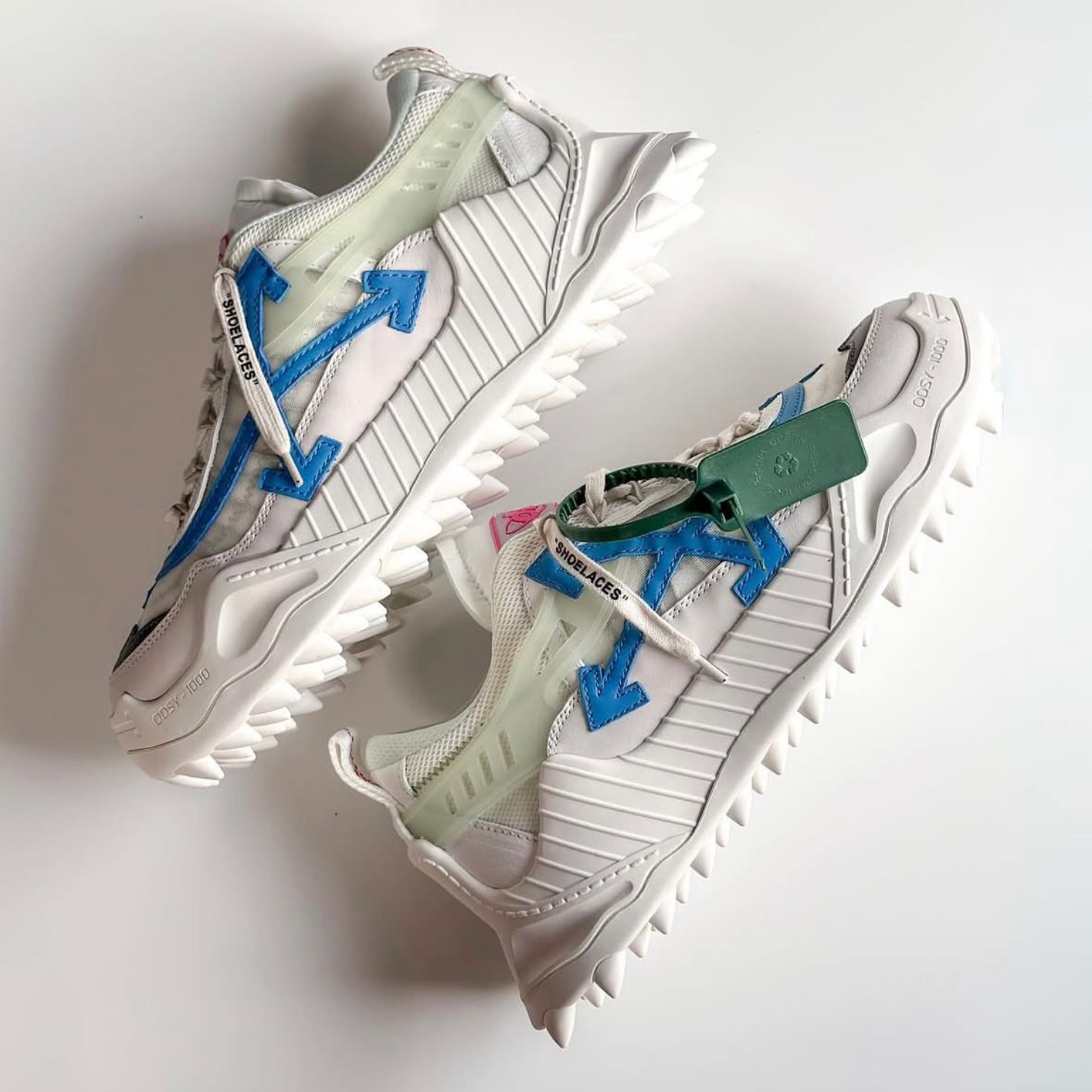 Pantofi Sport Off-White Odsy-1000 White Blue Cream OMIA139S22FAB0010145