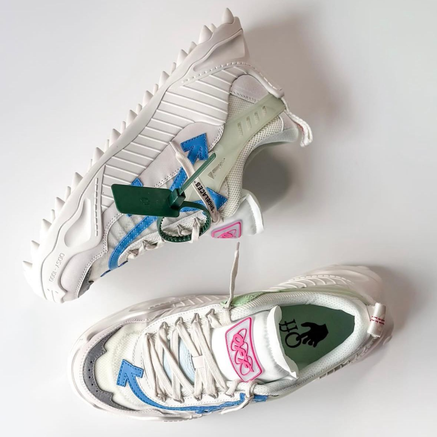 Pantofi Sport Off-White Odsy-1000 White Blue Cream OMIA139S22FAB0010145