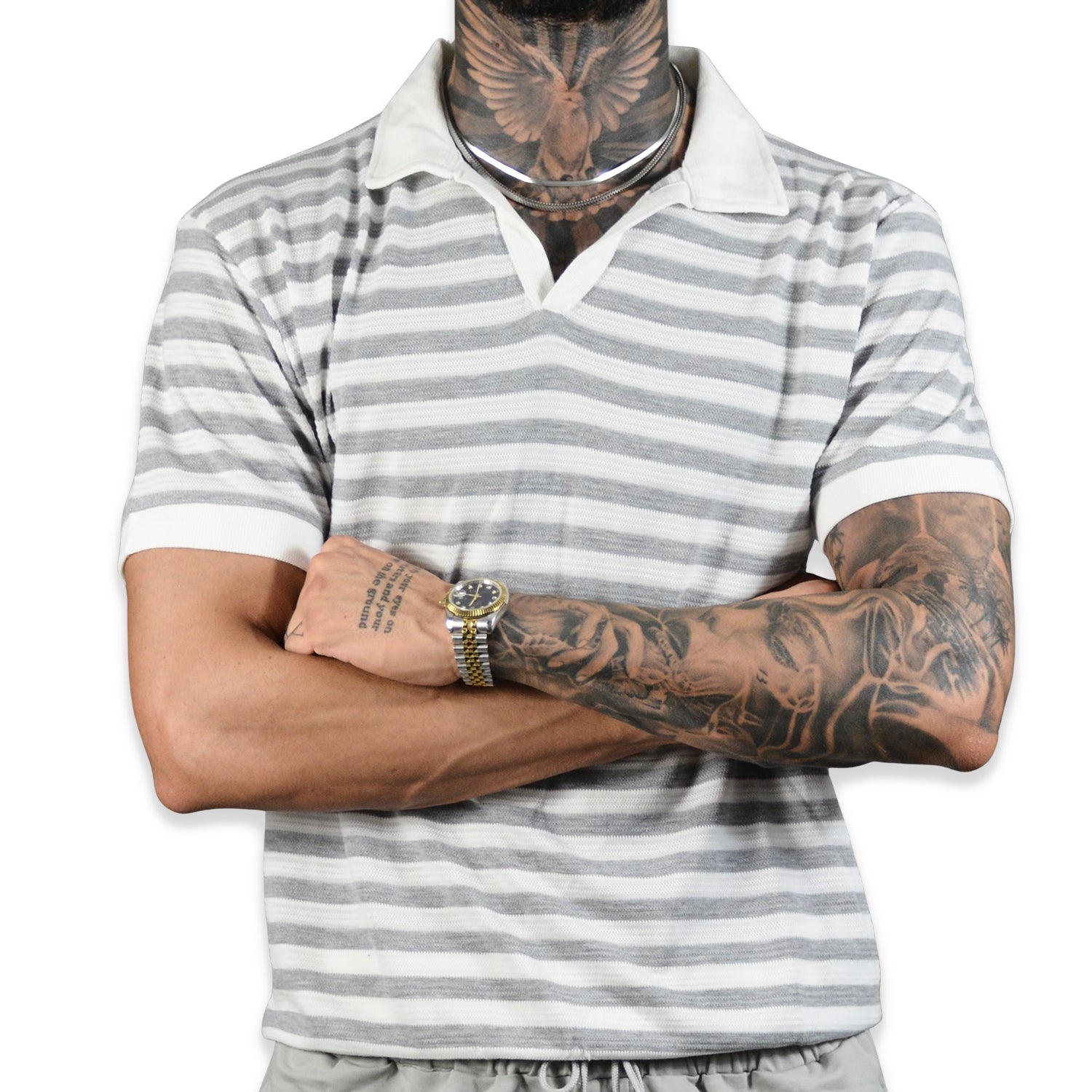 Tricou  Polo Old Money Bumbac Gri