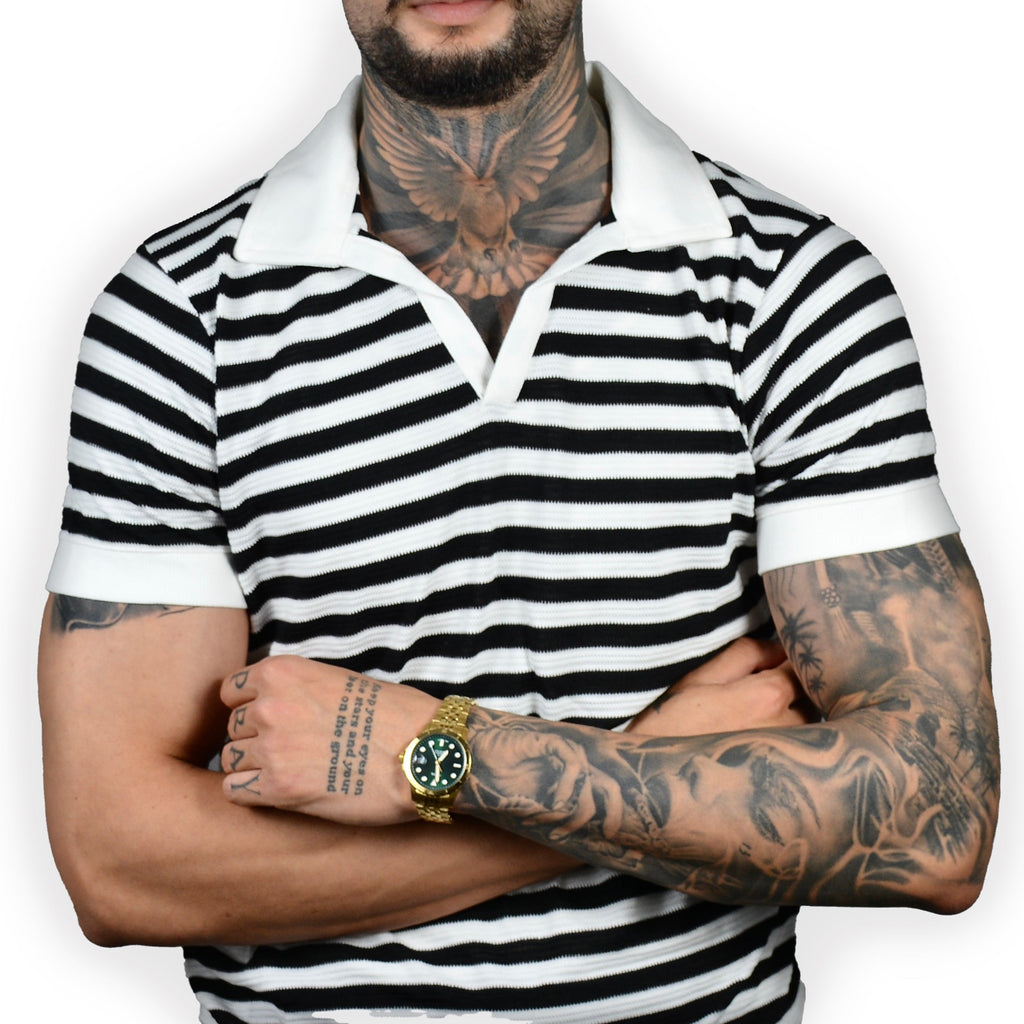 Tricou Polo Old Money Zebra White Black
