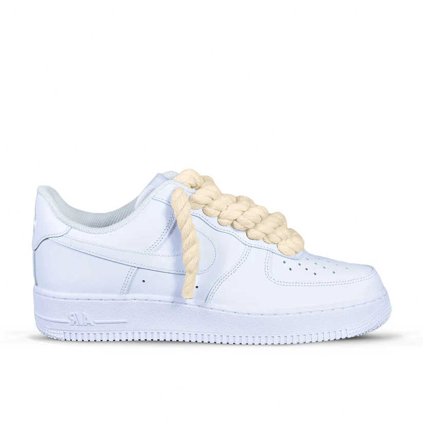 Pantofi Sport Nike Air Force 1 Low Custom Rope Laces Bej