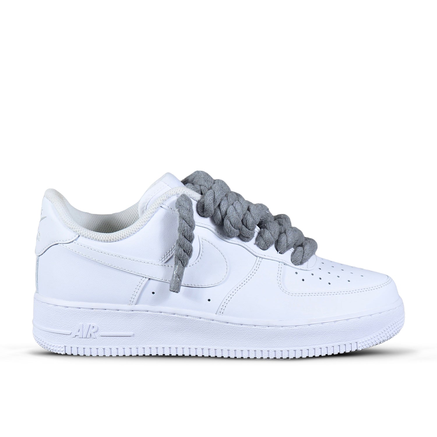 Pantofi Sport Nike Air Force 1 Low Custom Rope Laces Dark Grey-Siret Gri inchis