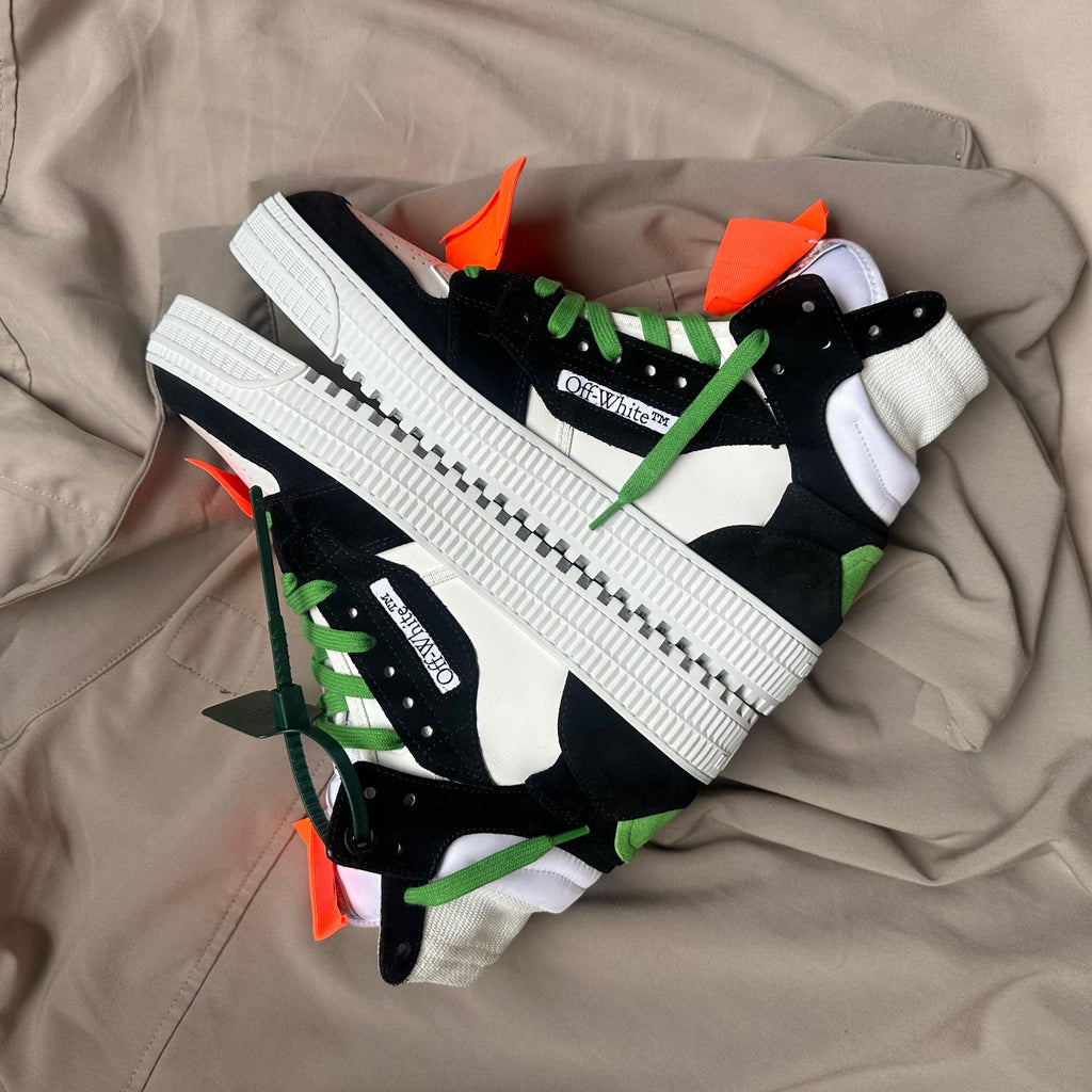 Pantofi Sport Off-White Off-Court 3.0 Black White Green OMIA065S22LEA0040155
