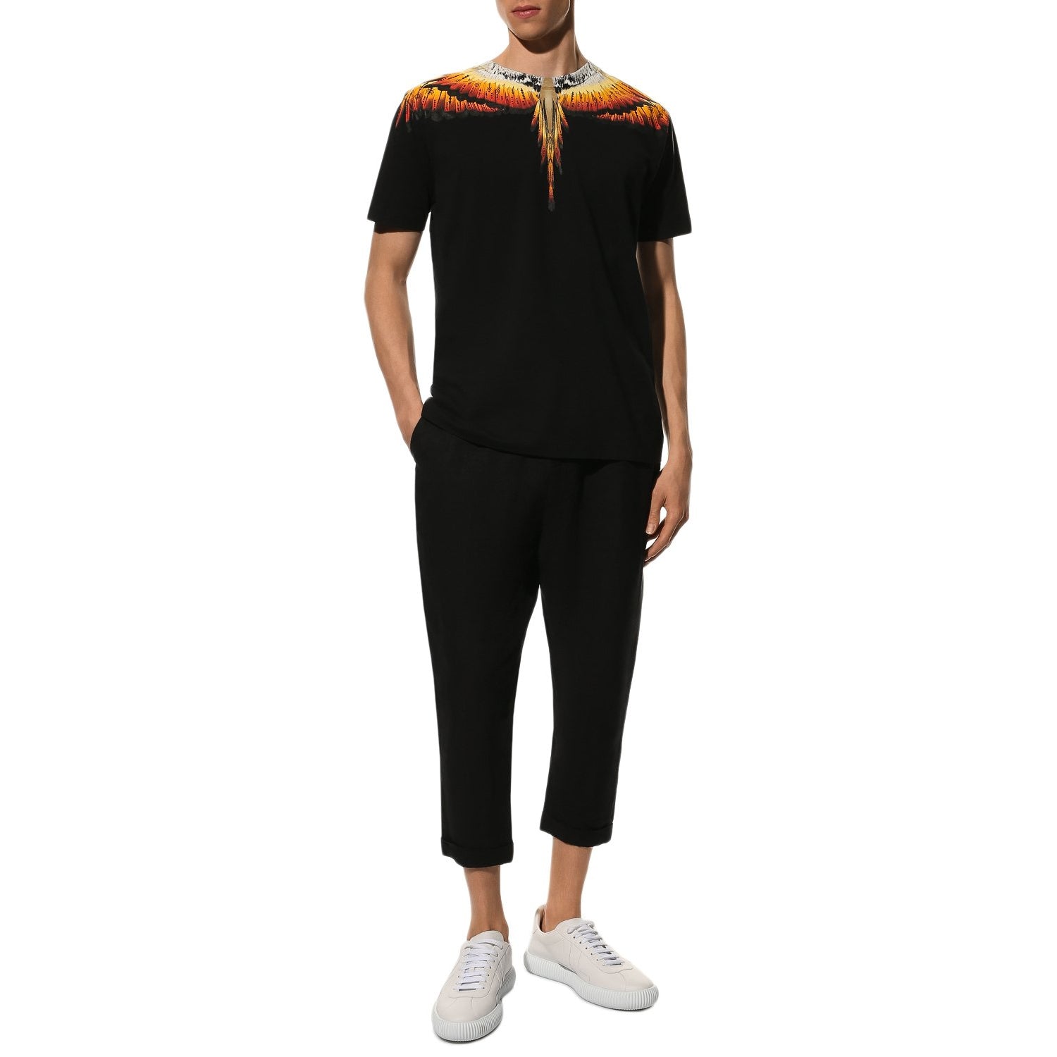 Tricou Marcelo Burlon Black-Multicolor Red CMAA018S22JER004