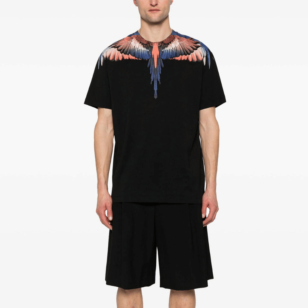 Tricou Marcelo Burlon Black-Multicolor Blue Wings CMAA056S24JER001