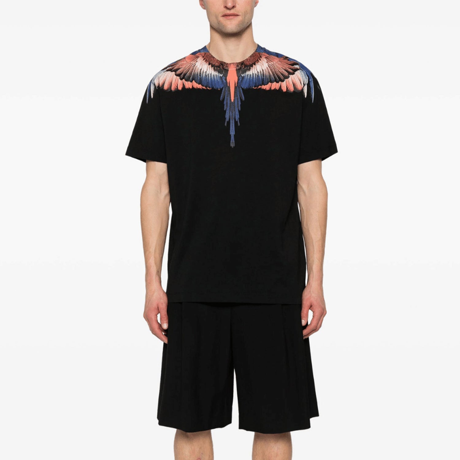 Tricou Marcelo Burlon Black-Multicolor Blue Wings CMAA056S24JER001