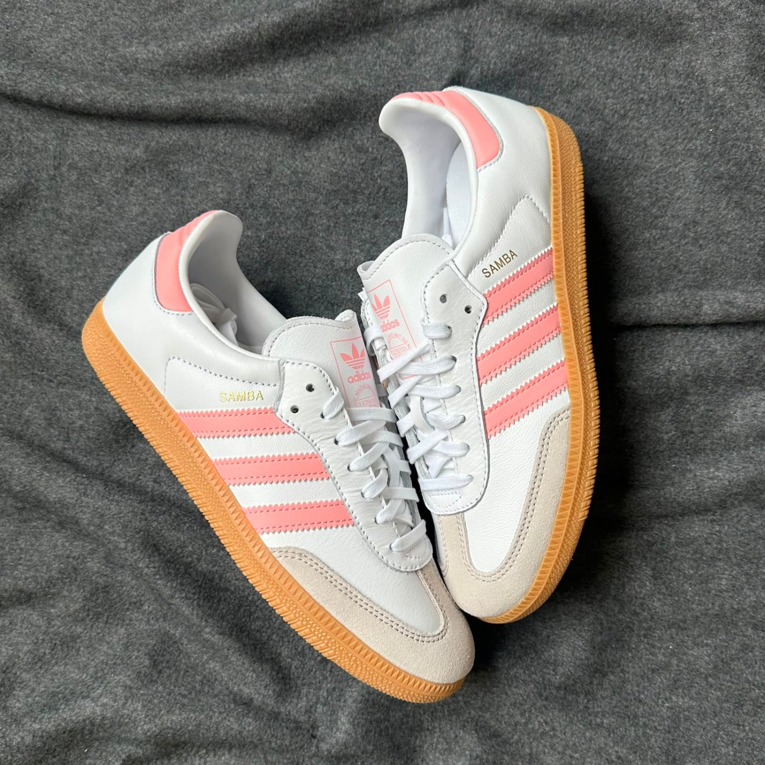 Pantofi Sport Adidas Samba Og White Coral Pink JP5480