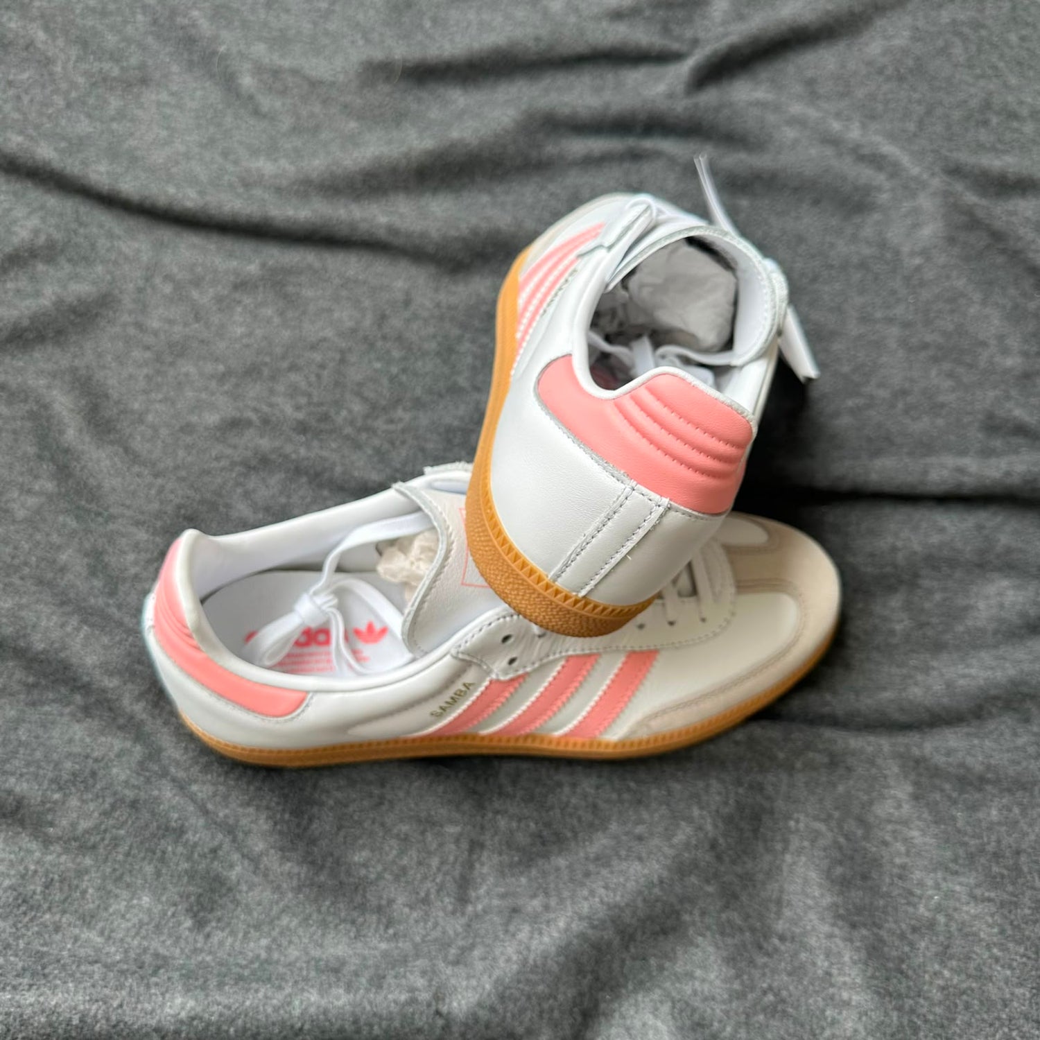 Pantofi Sport Adidas Samba Og White Coral Pink JP5480