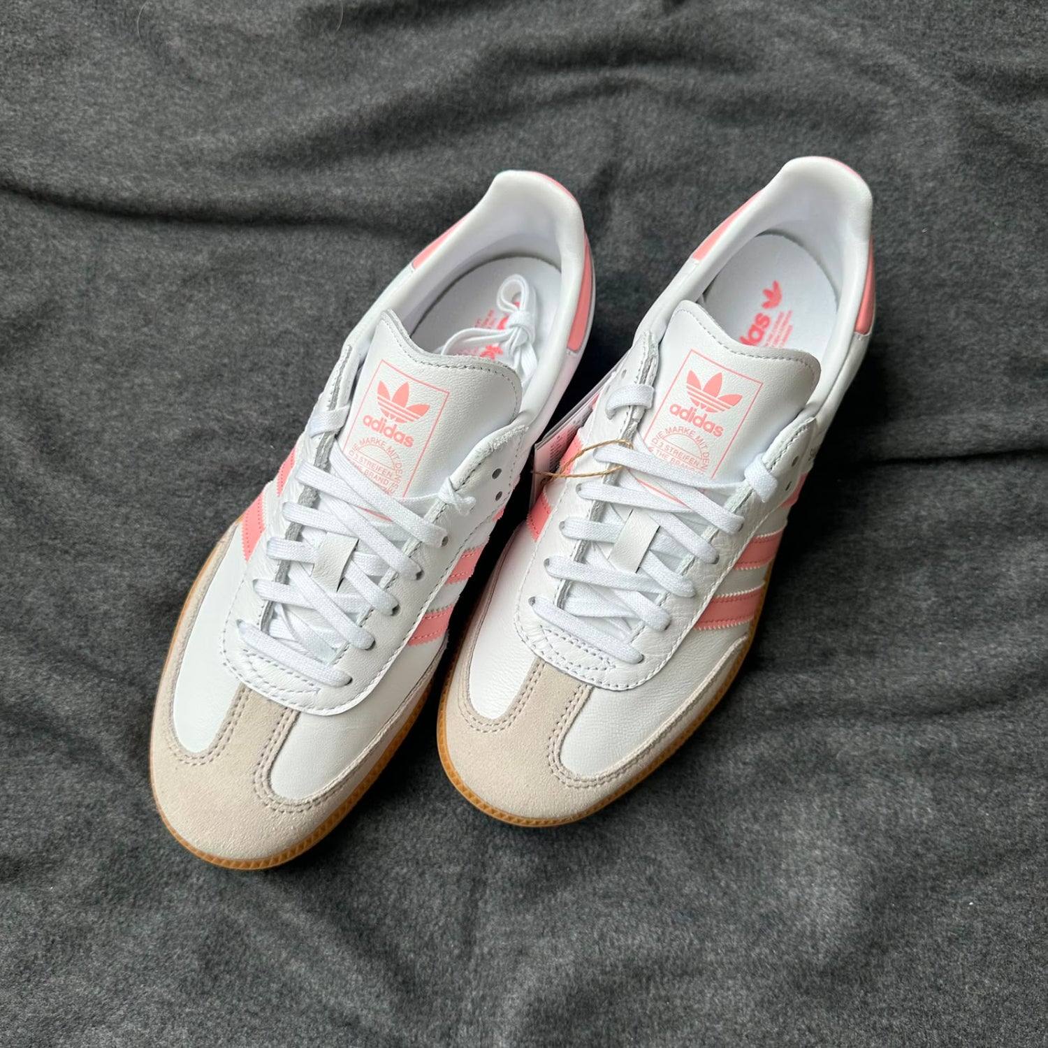Pantofi Sport Adidas Samba Og White Coral Pink JP5480