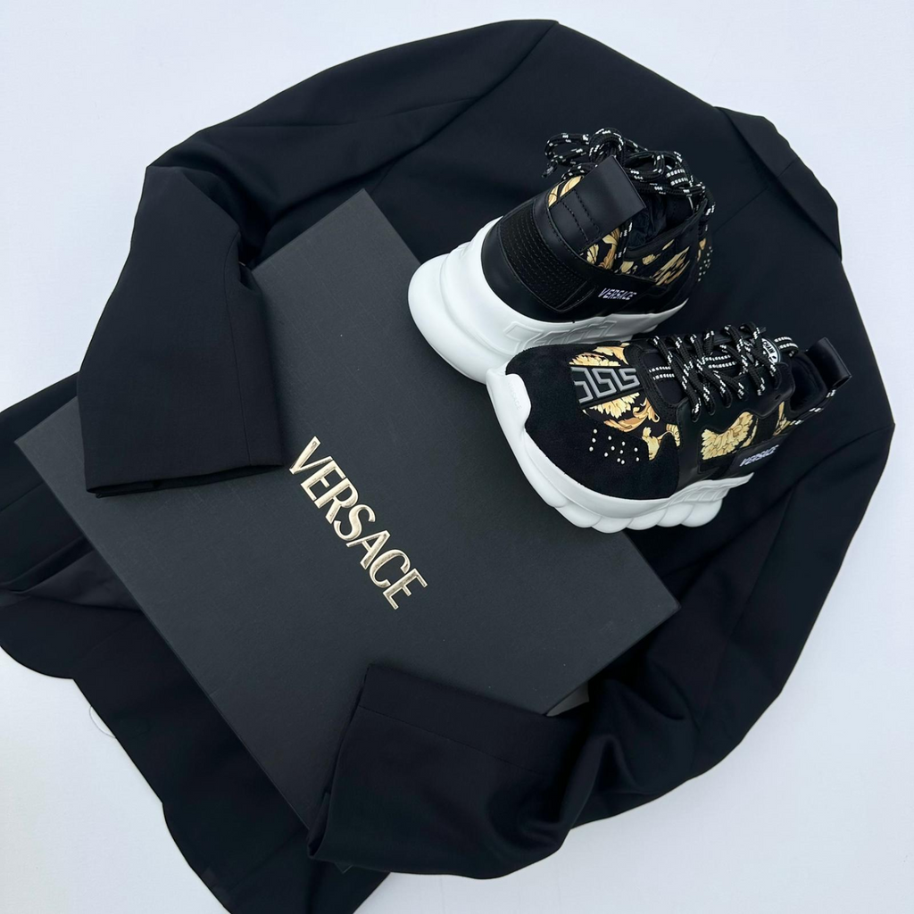 Pantofi Sport Versace Chain Reaction V3 Negru-Barocco Print